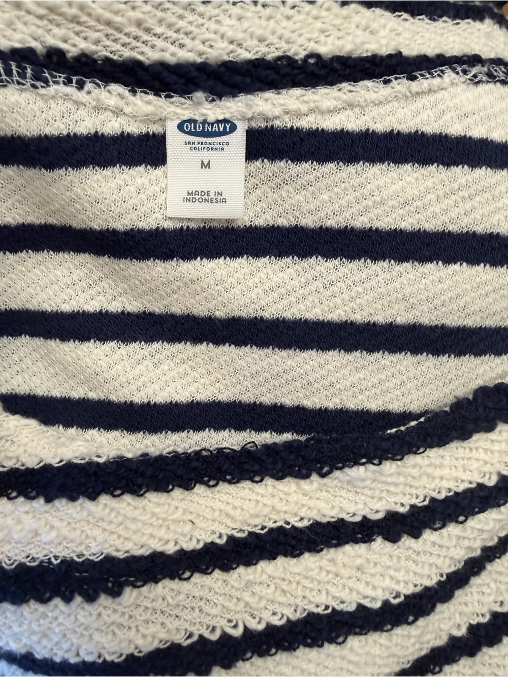 Old Navy Navy Striped Boatneck Sweater | Nautical Preppy Coastal Grandmother | M - Picture 8 of 9